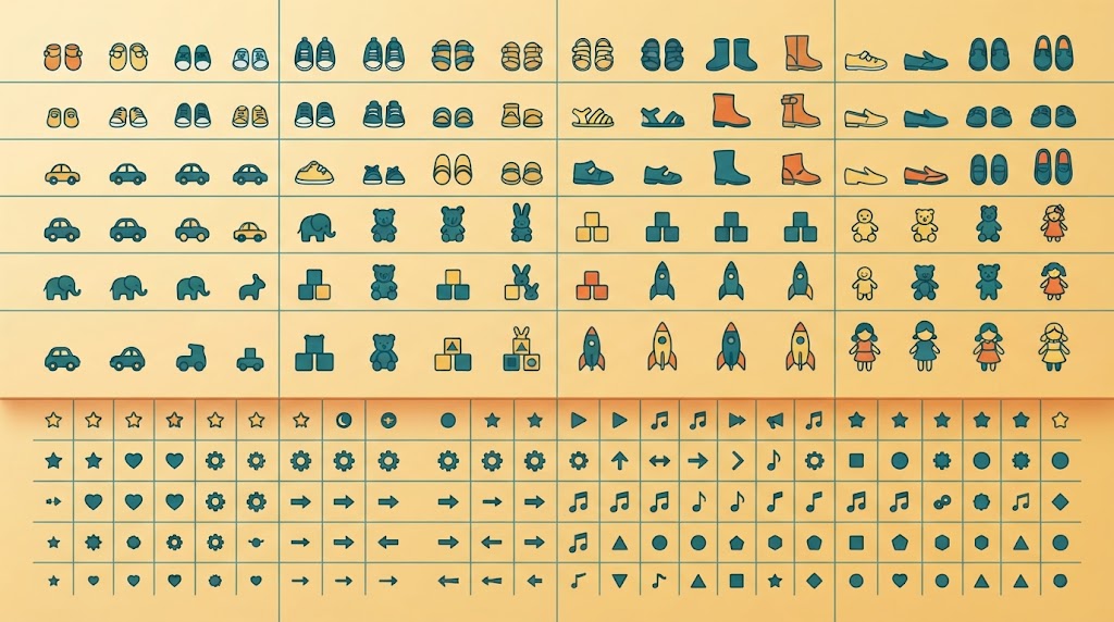 こだわり行動の具体例を示すイラスト