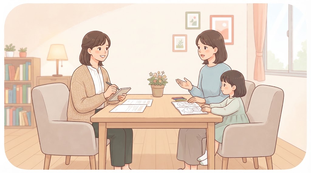 相談支援の現場での工夫のイラスト