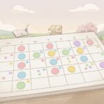 カレンダーに予定が並ぶイラスト