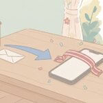 郵便物からスマートフォンへの通知を表すイラスト